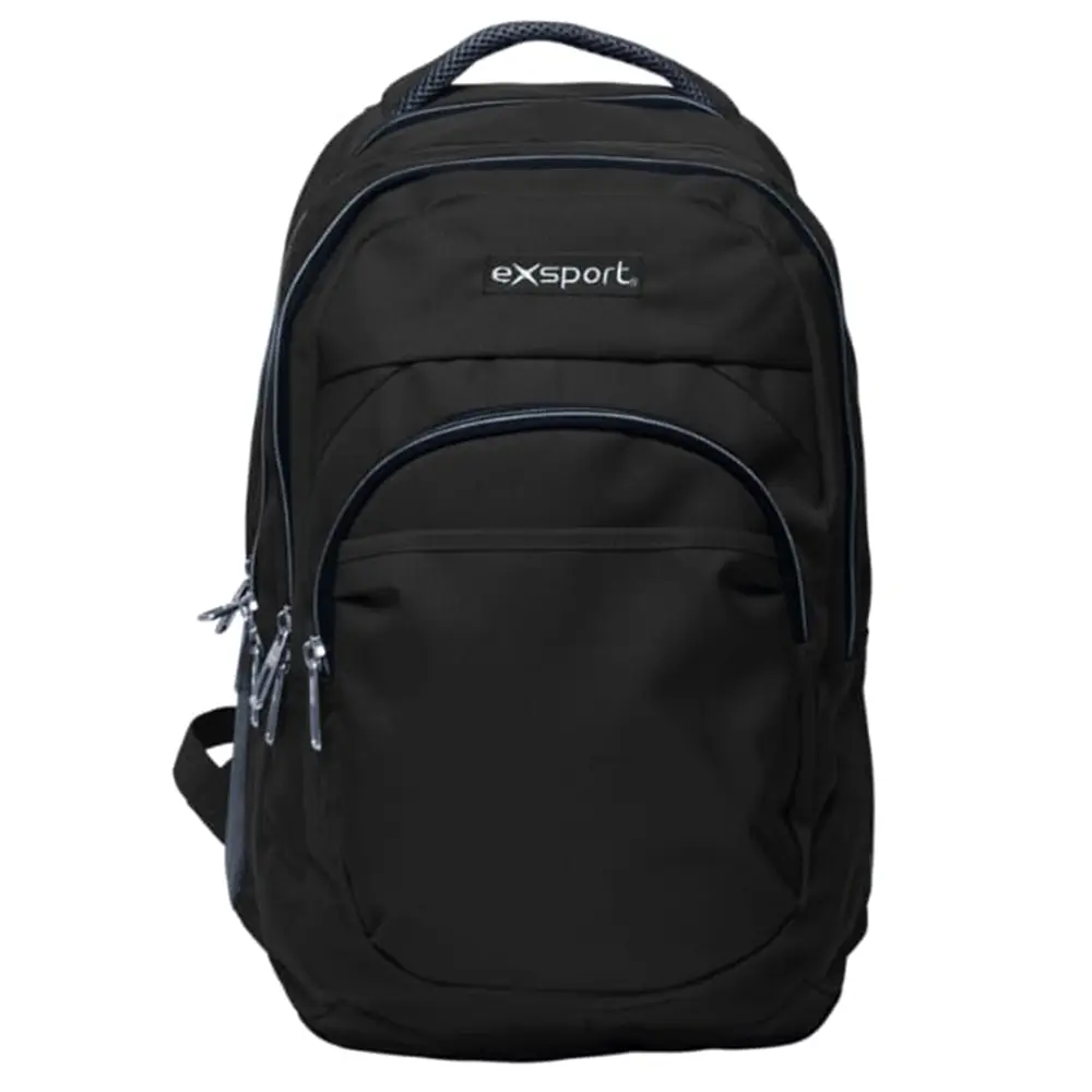 Exsport 2526572 black 4 zippers backpack