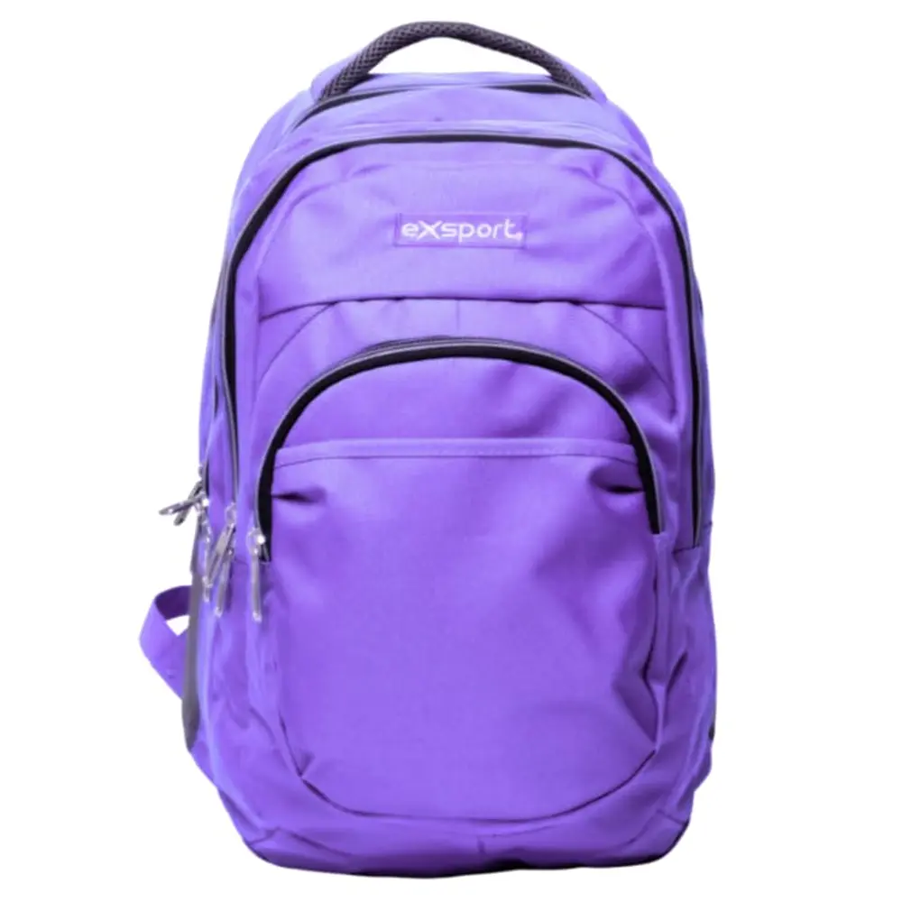 Exsport 2526572 purple 4 zippers backpack