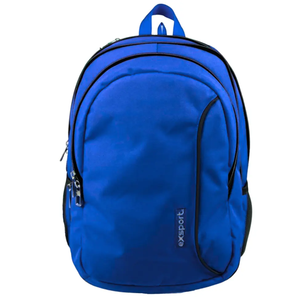 Exsport 2526573 blue 3 zippers backpack
