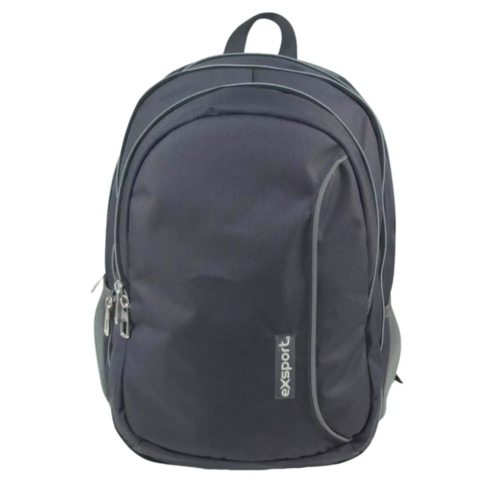 Exsport 2526573 dark grey 3 zippers backpack