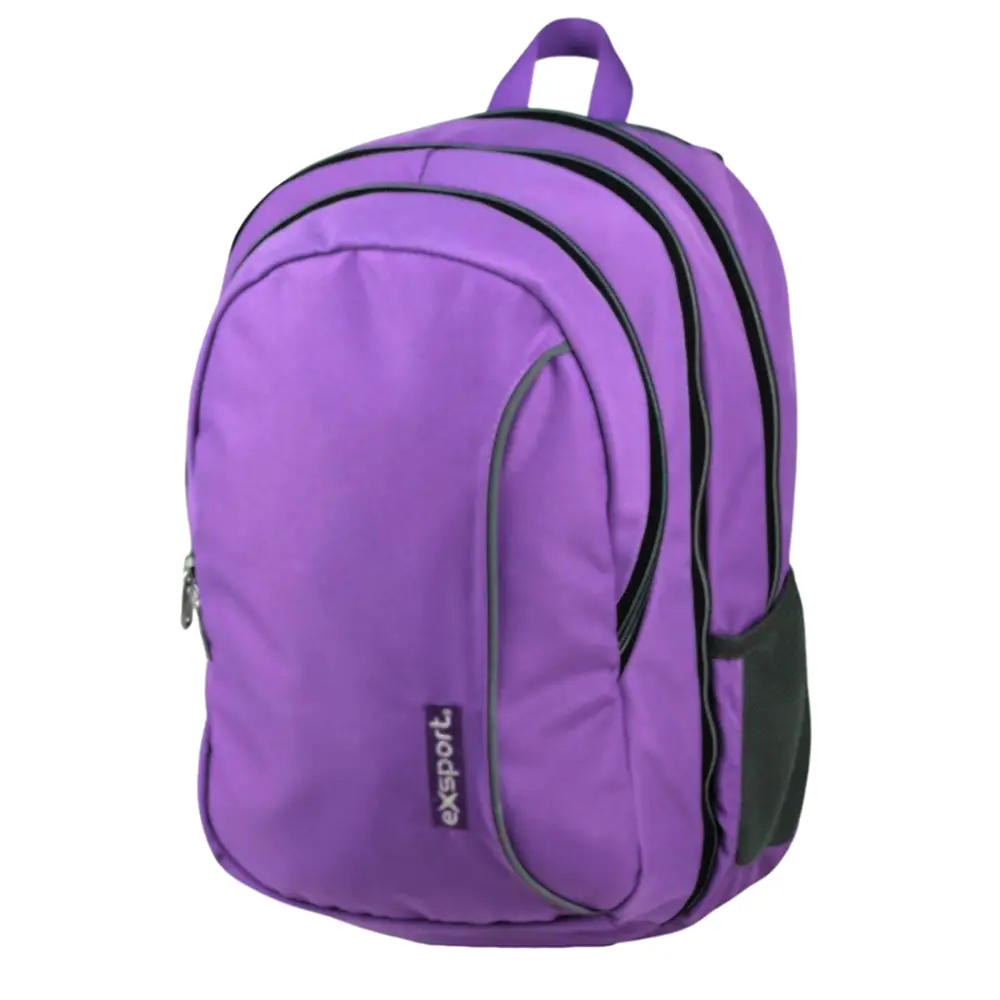 Exsport 2526573 purple 3 zippers backpack