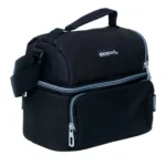 Exsport 2526575 black 2 zippers lunch bag with front pocket