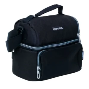 Exsport 2526575 black 2 zippers lunch bag with front pocket