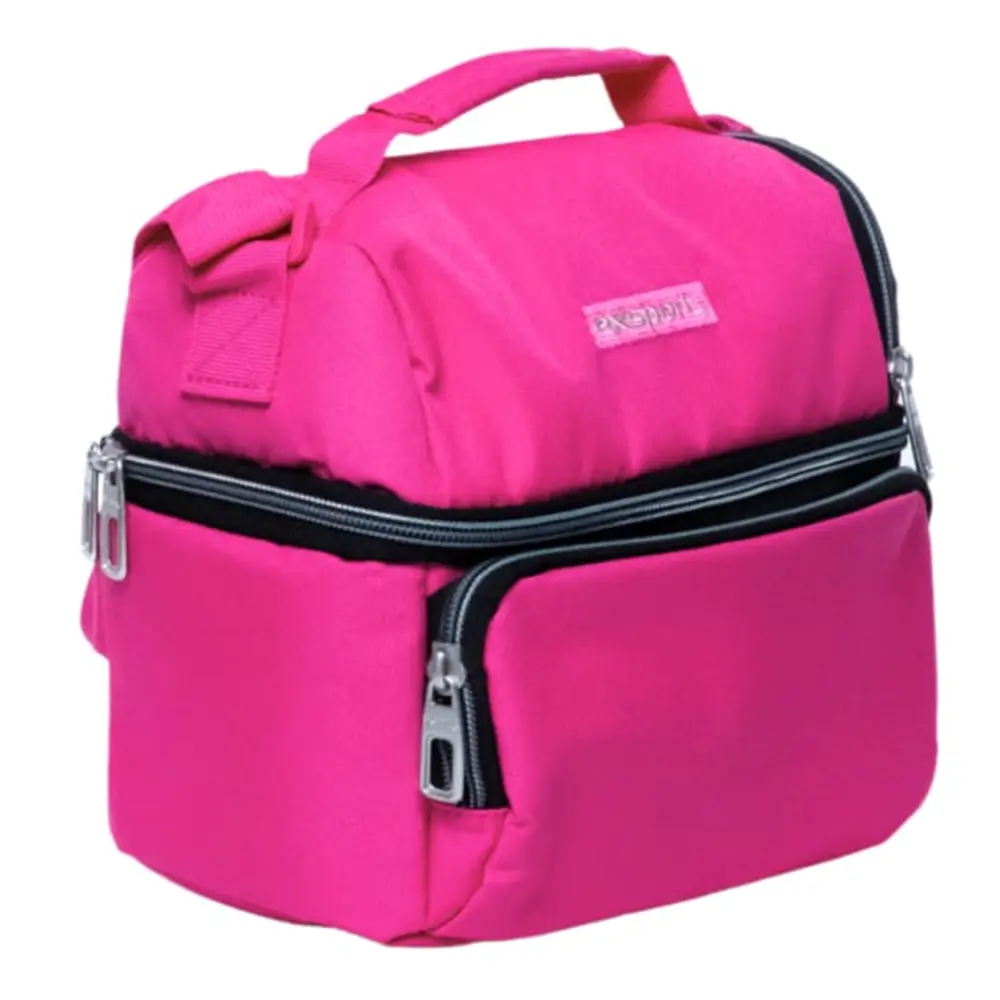 Exsport 2526575 fuchsia 2 zippers lunch bag with front pocket