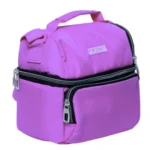 Exsport 2526575 purple 2 zippers lunch bag with front pocket