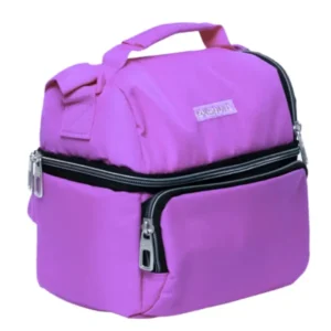 Exsport 2526575 purple 2 zippers lunch bag with front pocket