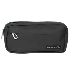Exsport 2526577 dark grey 2 zippers pencil case with front zipper