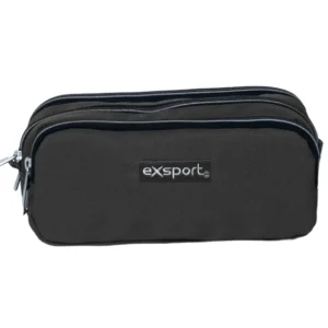 Exsport 2526578 dark grey 3 zippers pencil case