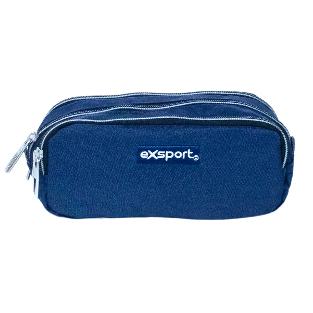 Exsport-2526578-Navy-Blue-3-Zippers-Pencil-Case Exsport 2526578 navy blue 3 zippers pencil case