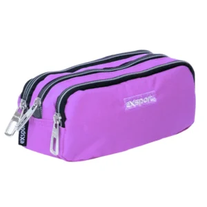 Exsport 2526578 purple 3 zippers pencil case