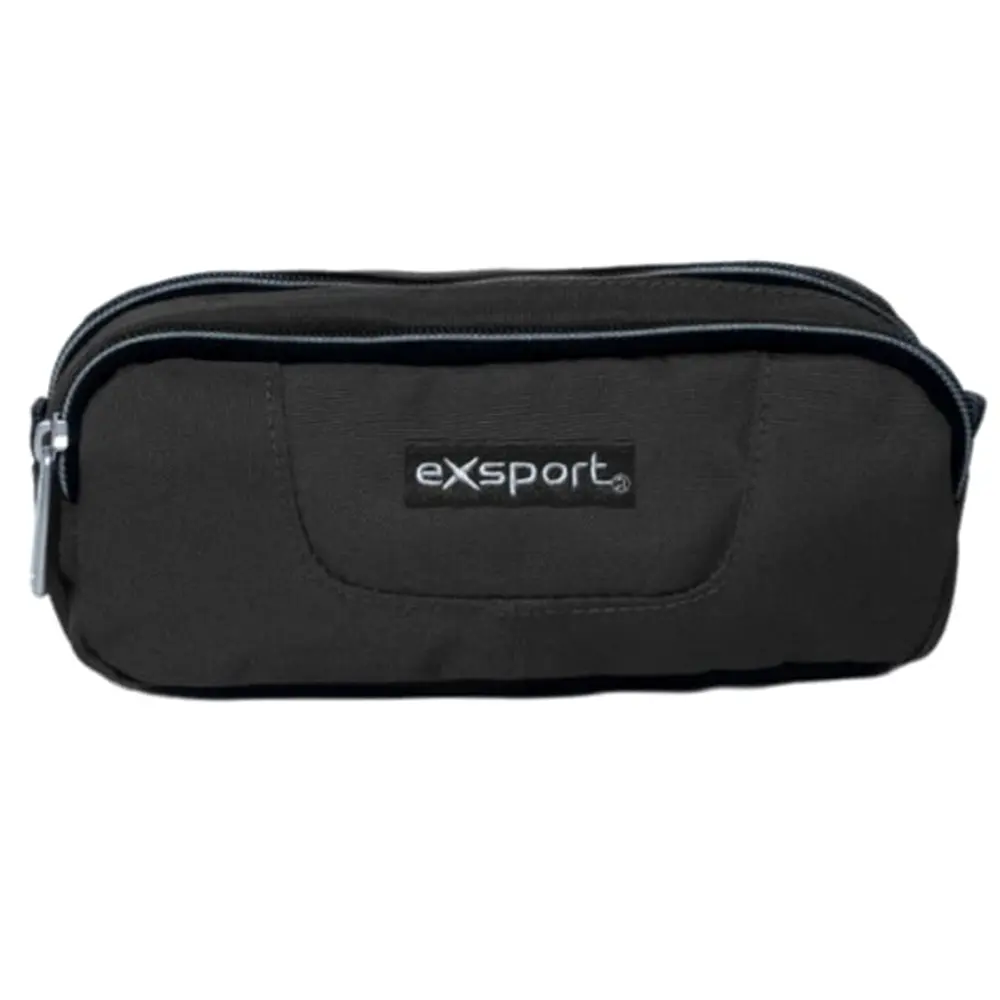 Exsport-2526580-Dark-Grey-2-Zippers-Pencil-Case Exsport 2526580 dark grey 2 zippers pencil case
