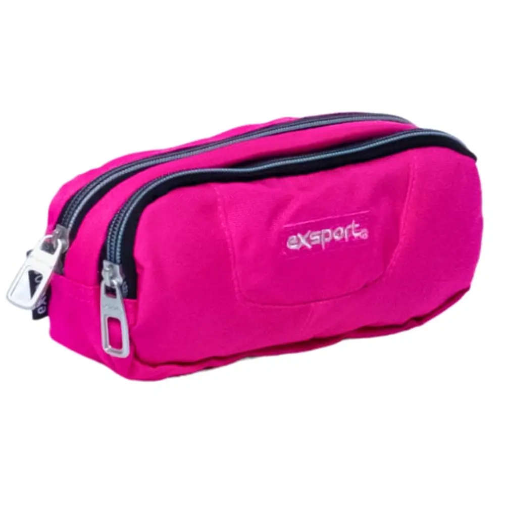 Exsport-2526580-Fuchsia-2-Zippers-Pencil-Case Exsport 2526580 fuchsia 2 zippers pencil case