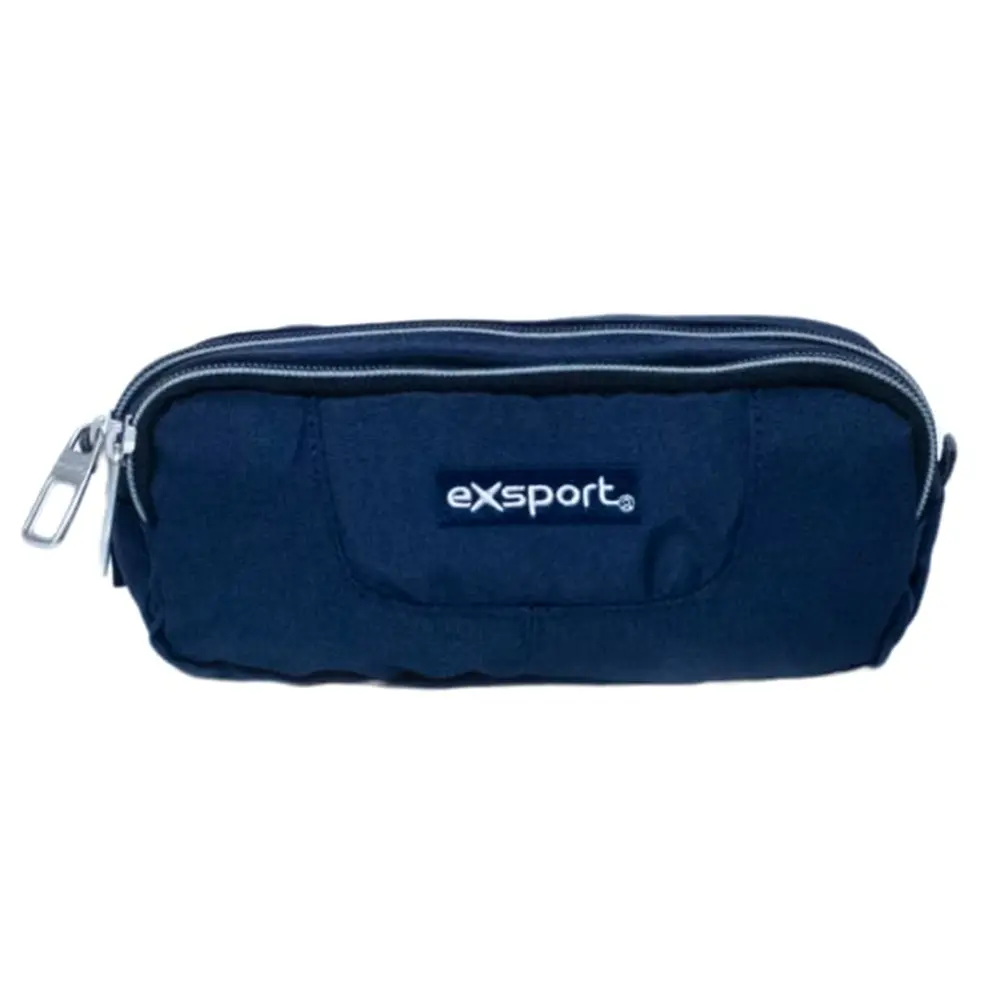 Exsport-2526580-Navy-Blue-2-Zippers-Pencil-Case Exsport 2526580 navy blue 2 zippers pencil case