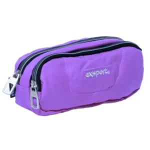 Exsport 2526580 purple 2 zippers pencil case