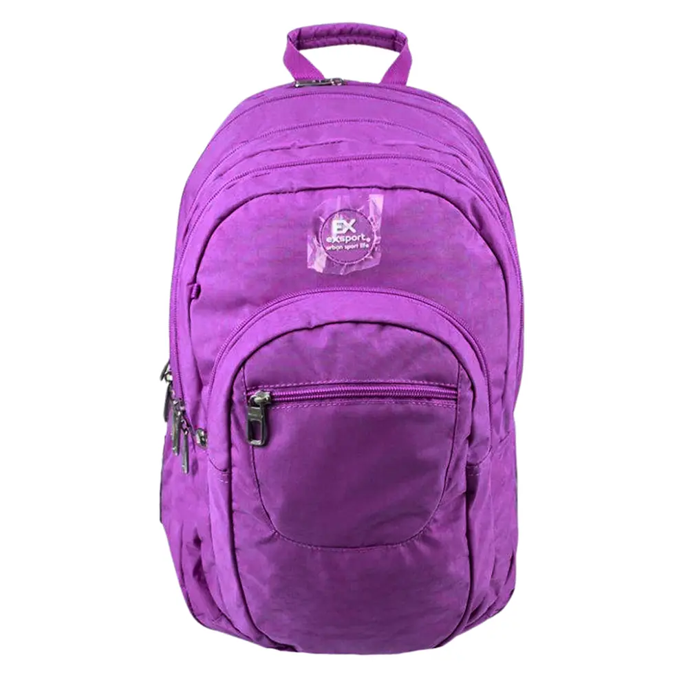 Exsport 2526602 purple 6 zippers backpack