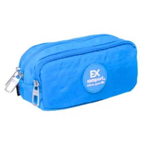 Exsport 2526607 blue 3 zippers pencil case