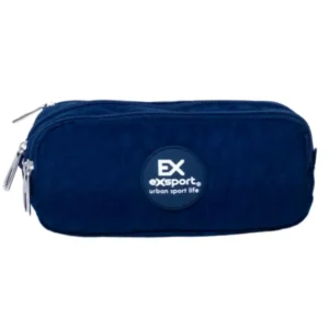 Exsport 2526607 navy blue 3 zippers pencil case