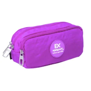 Exsport 2526607 purple 3 zippers pencil case
