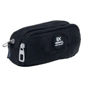 Exsport 2526608 black 2 zippers pencil case