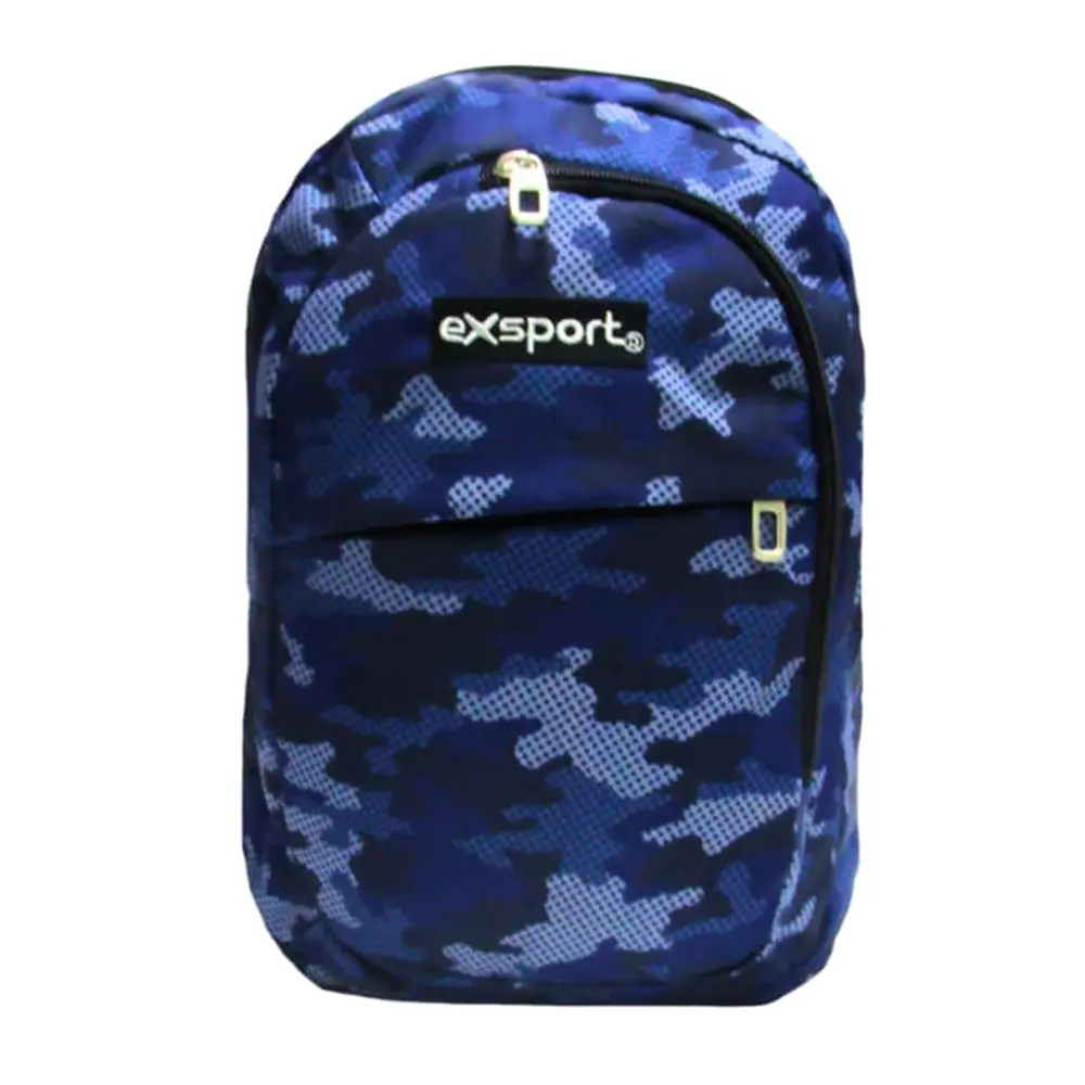 Exsport 2526902 blue camo 4 zippers backpack