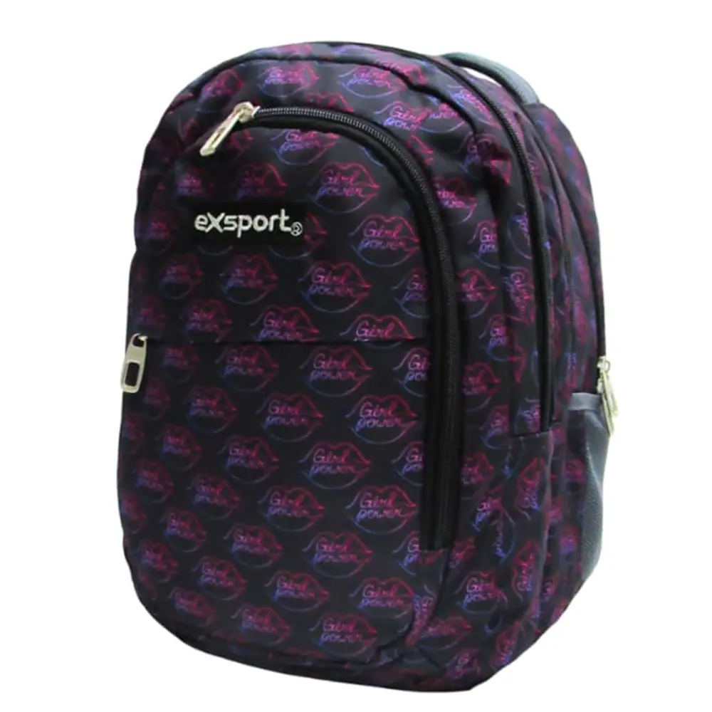 Exsport 2526902 girl power design 4 zippers backpack1