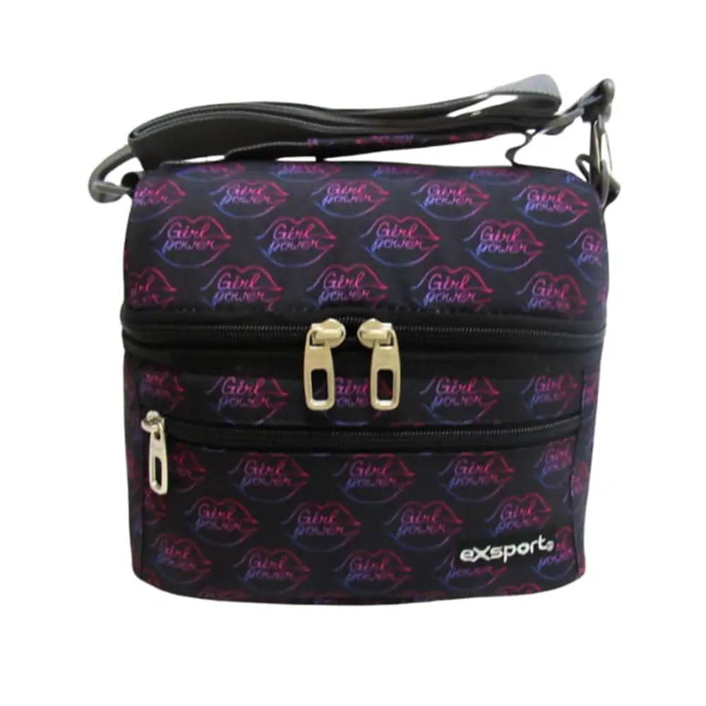 Exsport-2526903-Girl-Power-Design-2-Zippers-Lunch-Bag Exsport 2526903 girl power design 2 zippers lunch bag