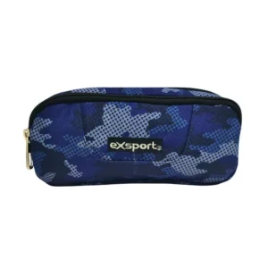 Exsport 2526906 blue camo 2 zippers pencil case