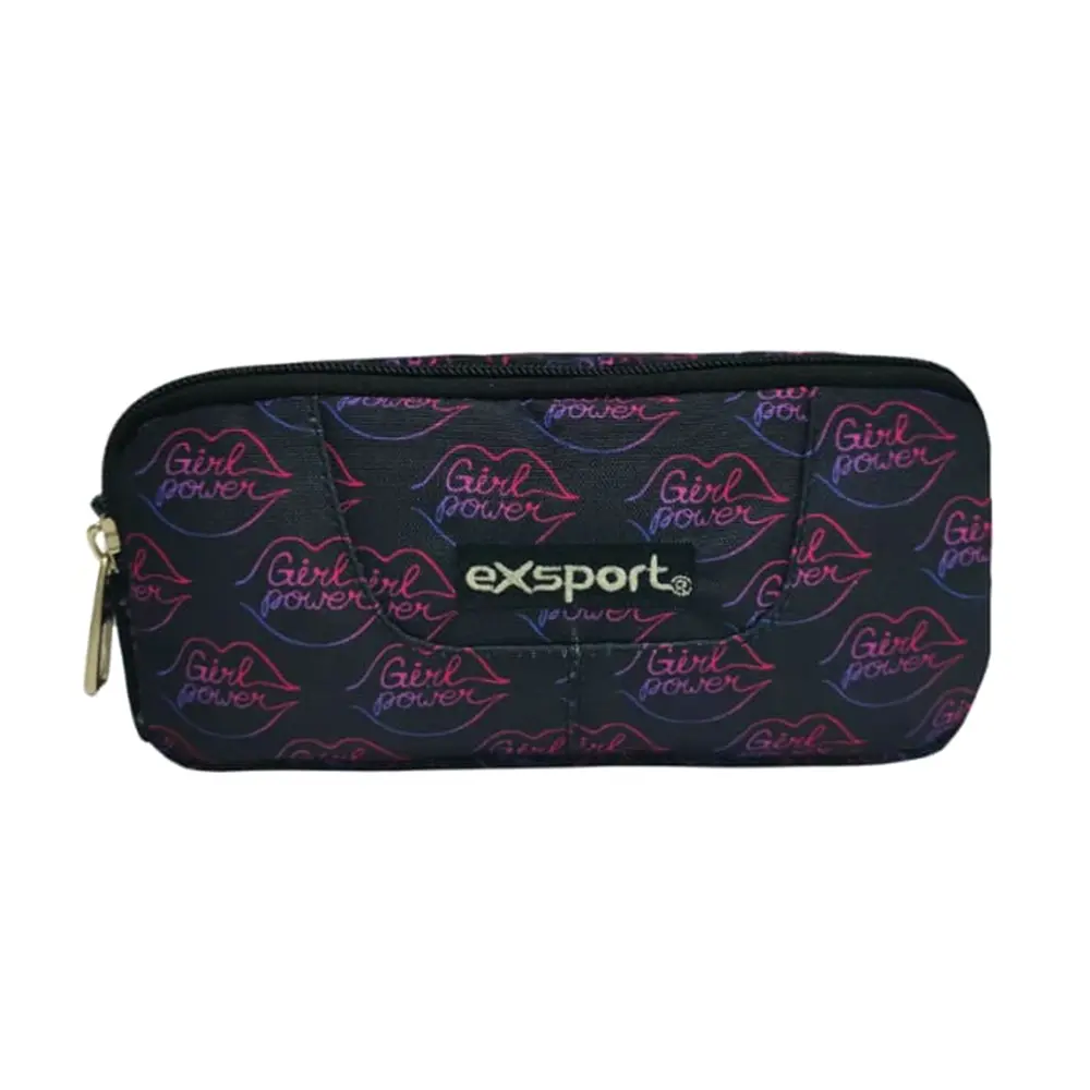 Exsport 2526906 girl power design 2 zippers pencil case