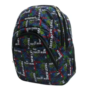 Exsport 2526911 gaming design 4 zippers black backpack1