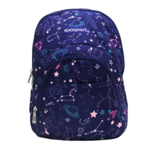 Exsport 2526911 space design 4 zippers purple backpack