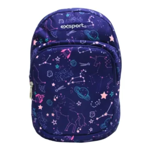Exsport 2526912 space design 4 zippers purple backpack