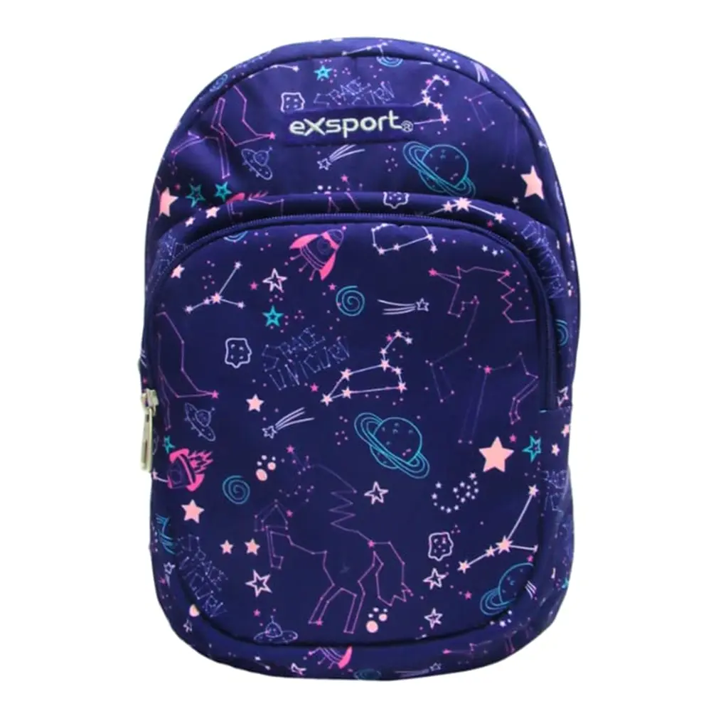 Exsport 2526912 space design 4 zippers purple backpack