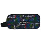 Exsport 2526915 gaming design 3 zippers black pencil case