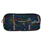 Exsport 2526916 gaming design 2 zippers black pencil case