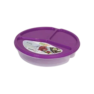 Freshlife 800ml 3 devided round purple storage box