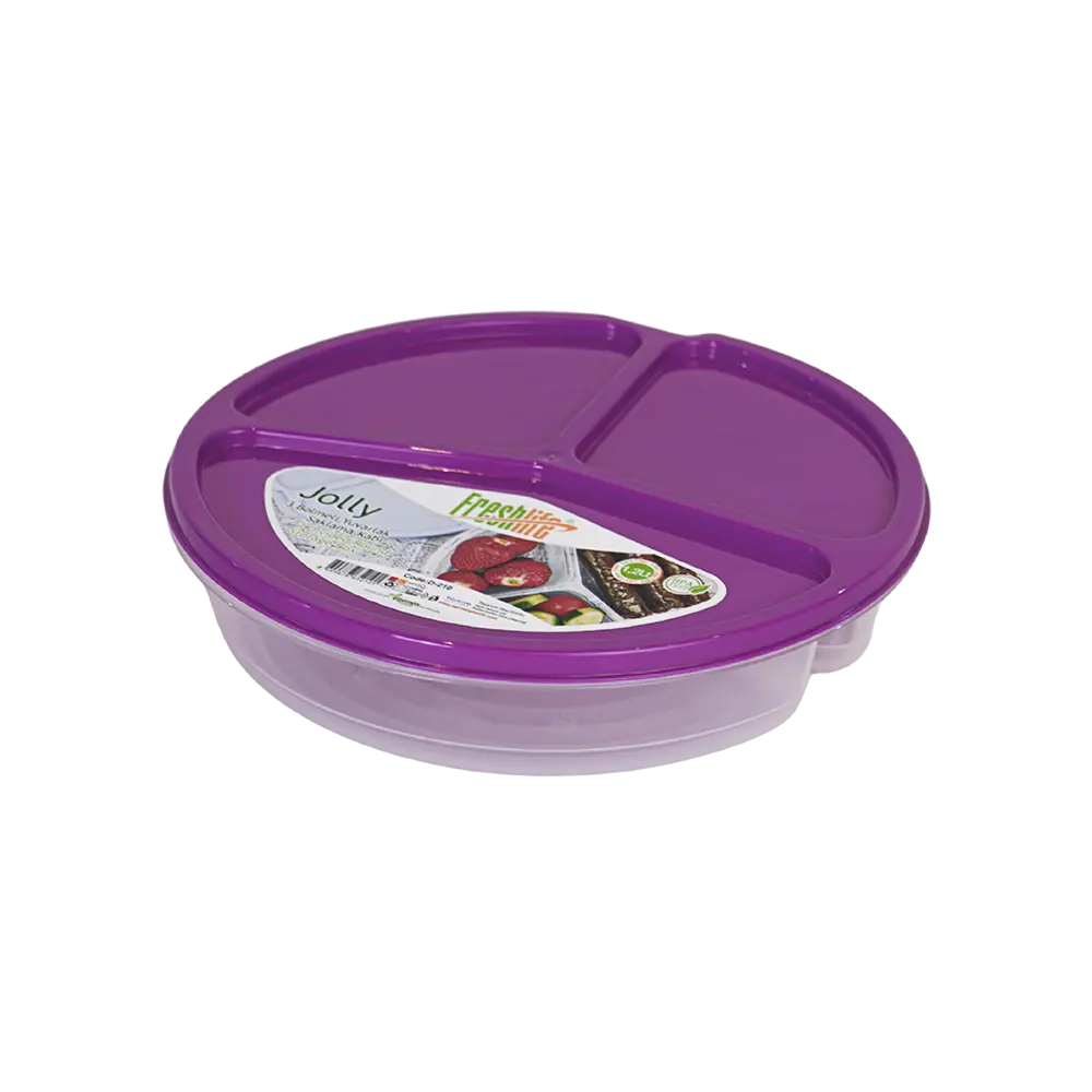 Freshlife-800ml-3-Devided-Round-Purple-Storage-Box Freshlife 800ml 3 devided round purple storage box