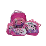 Genius 14in lol design 3 zippers fuchsia backpack set