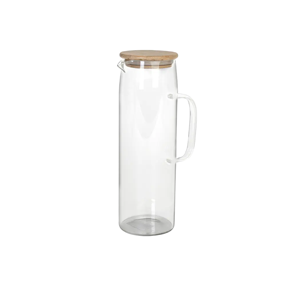 Glass 1.5l jug with wooden lid