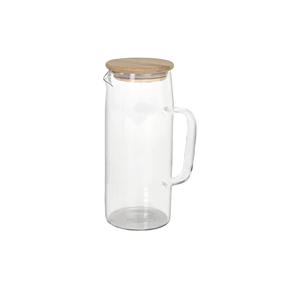Glass 1l jug with wooden lid