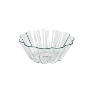 Glass 20x10cm flower shaped pyrex oven bowl