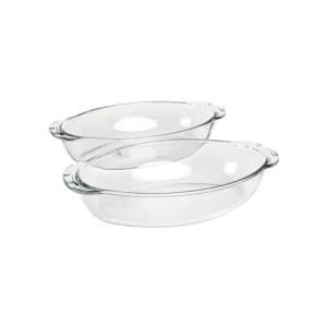 Glass 2pcs oval 35x16x15cm pyrex oven dish1