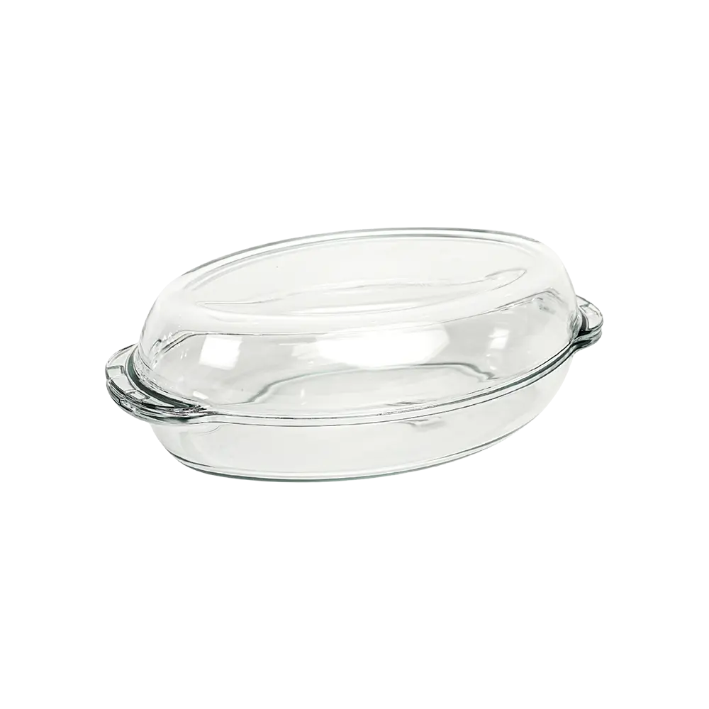 Glass 2pcs pyrex 35x16x10cm oval shaped oven dish