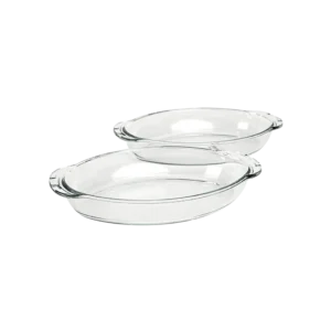 Glass 2pcs pyrex 35x16x10cm oval shaped oven dish1