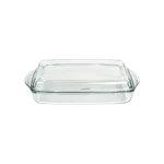 Glass 2pcs pyrex 35x20x10cm rectangular oven dish with lid