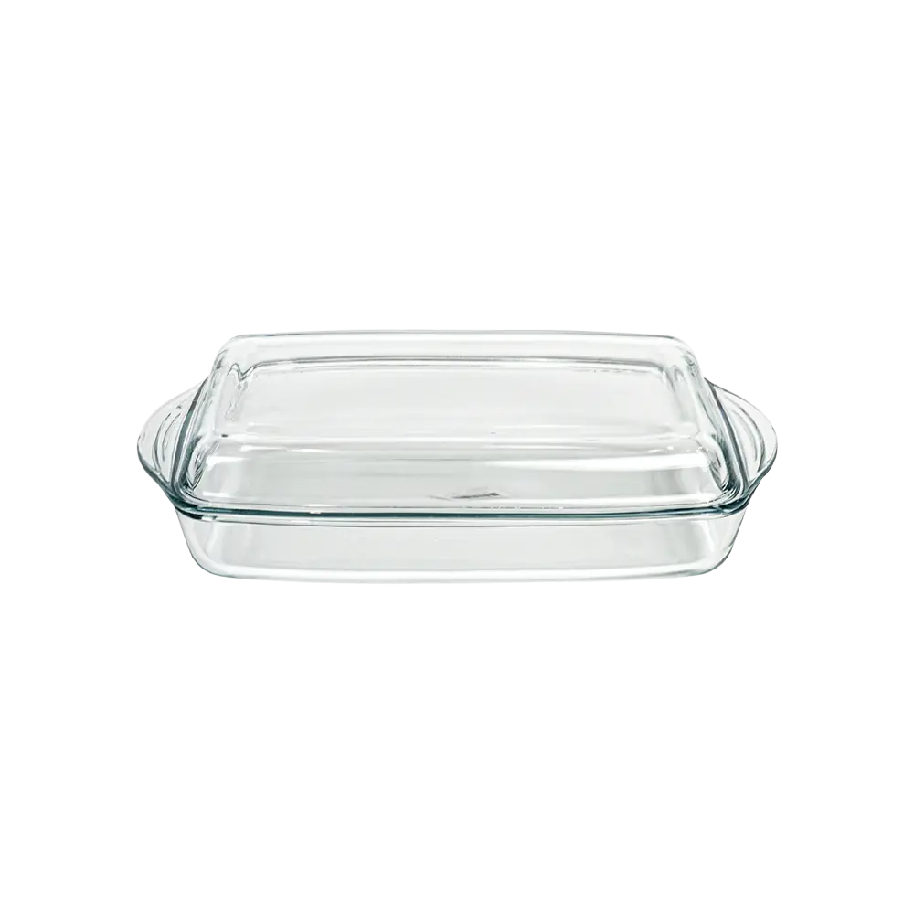 Glass 2pcs pyrex 35x20x10cm rectangular oven dish with lid