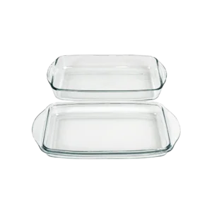 Glass 2pcs pyrex 35x20x10cm rectangular oven dish with lid1