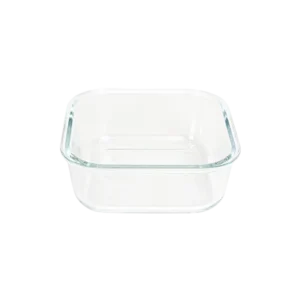 Glass 5pcs squared storage box set with wooden lid1