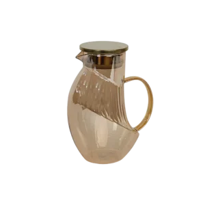 Glass bronze jug with golden lid