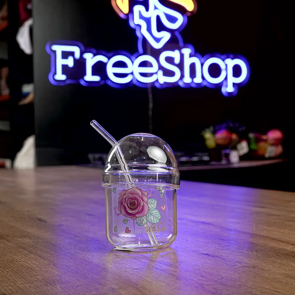 Glass-Flower-Design-Mug-with-Glass-Lid-&-Straw1 Glass flower design mug with glass lid & straw1