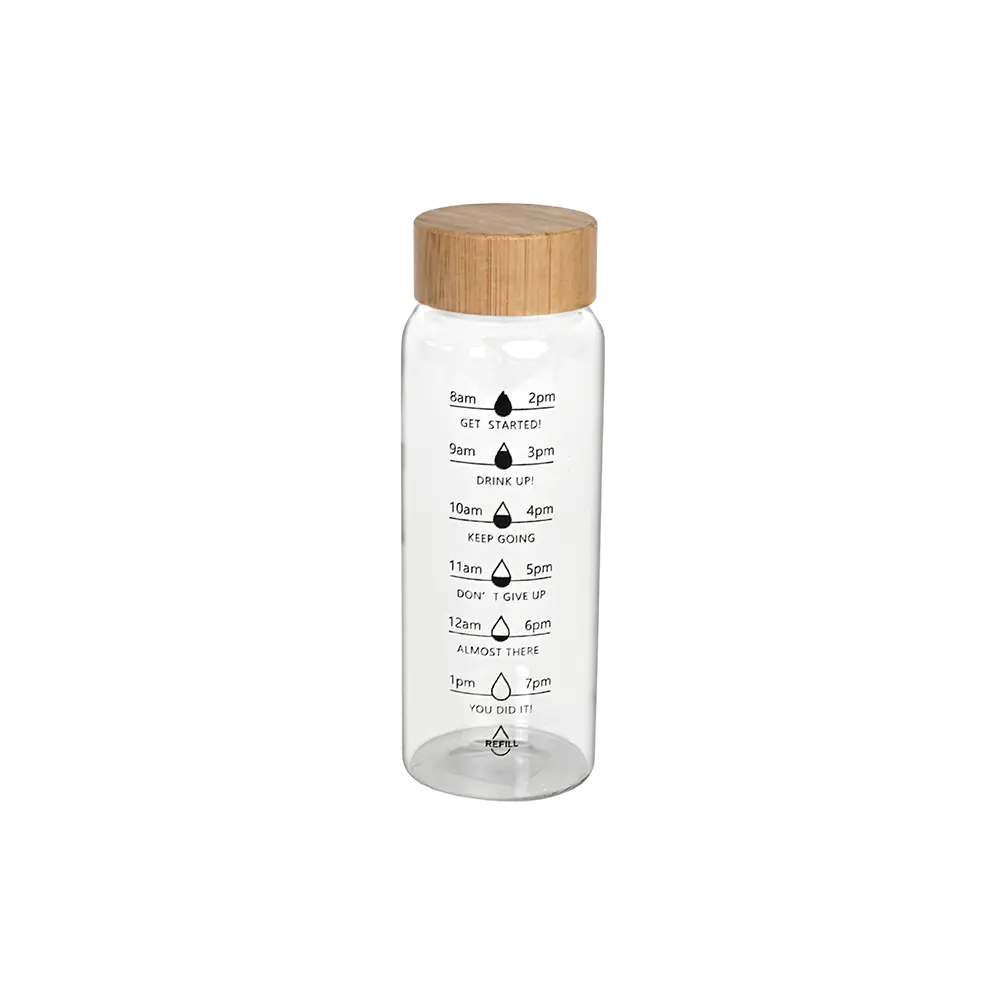 Glass-Medium-Water-Bottle-with-Wodeen-Lid Glass medium water bottle with wodeen lid